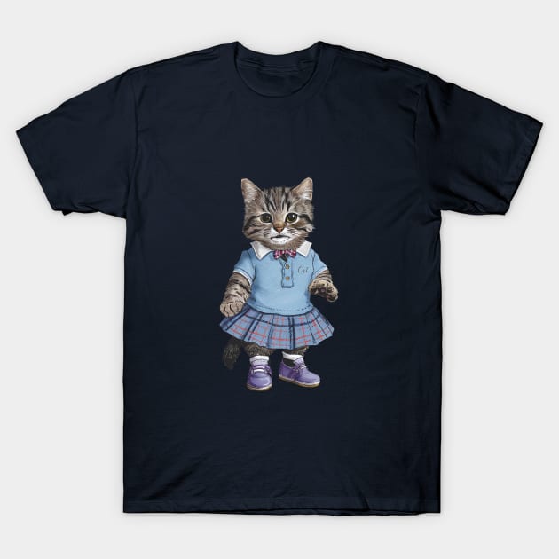 Cat Wearing Polo Shirt T-Shirt by PetODesigns